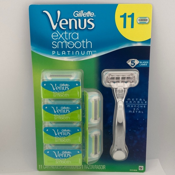 Gillette Venus Extra Smooth Platinum Razor + 11 Refill Cartridges Sealed